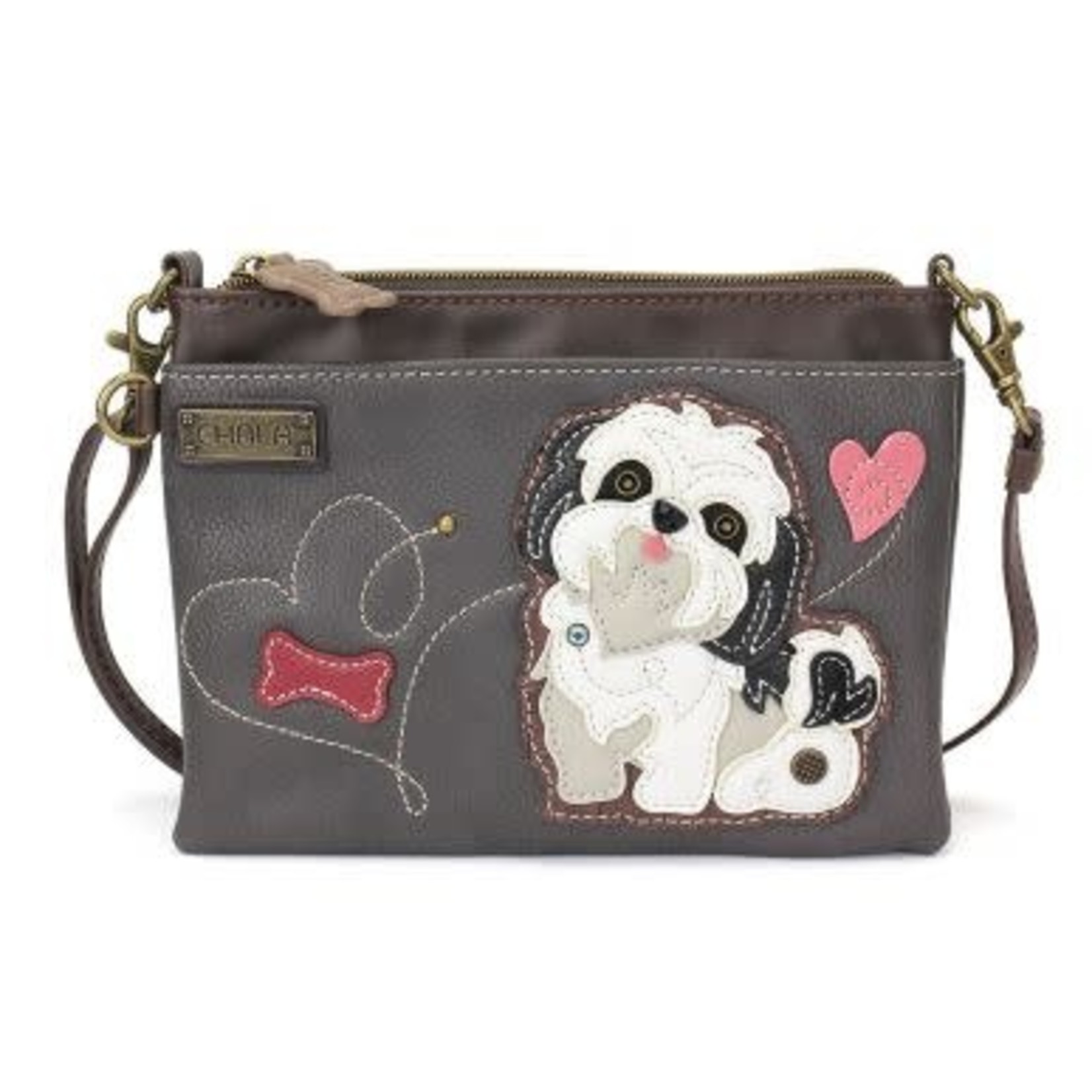 Chala Mini Crossbody - White Shih Tzu