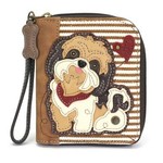 Chala Zip Around Wallet - Brown Shih Tzu