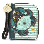 Chala Zip Around Wallet Teal Crab