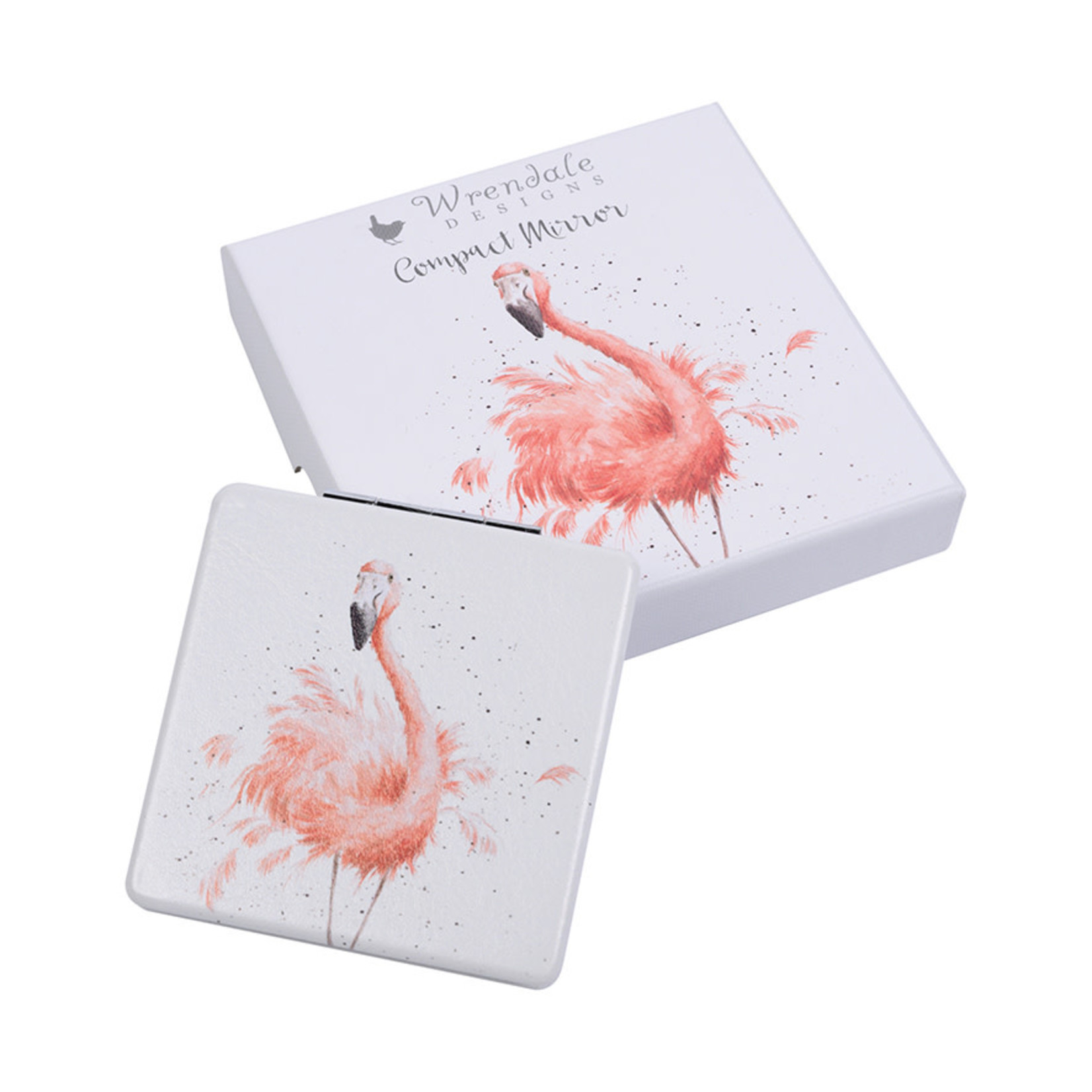 Wrendale Designs MR006 Compact Mirror - 'Pretty in Pink' Flamingo