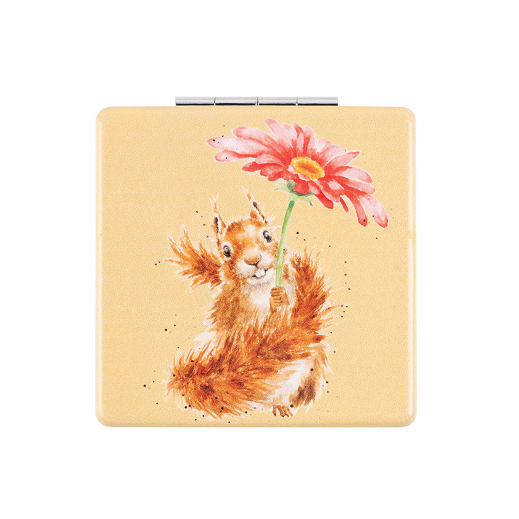 Wrendale Designs MR015 Compact Mirror - 'Flowers Come After Rain' Squirrel