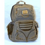 Triple Tree Canvas 3907 Green w/Mesh Canvas Backpack 16"