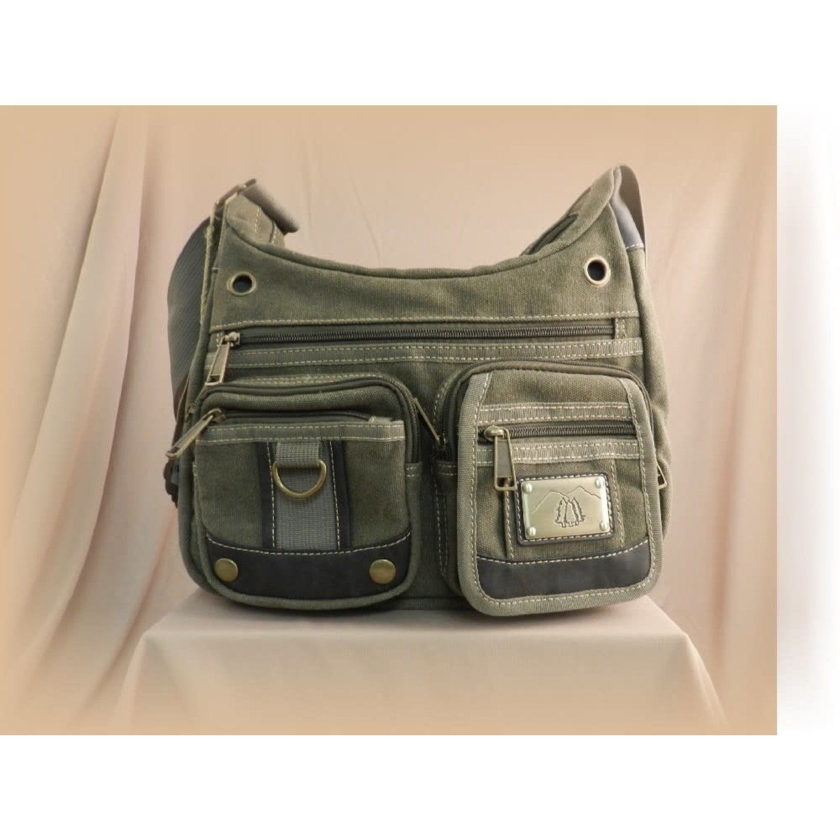 Triple Tree Canvas 3936  Green Canvas Shoulder Bag 12"