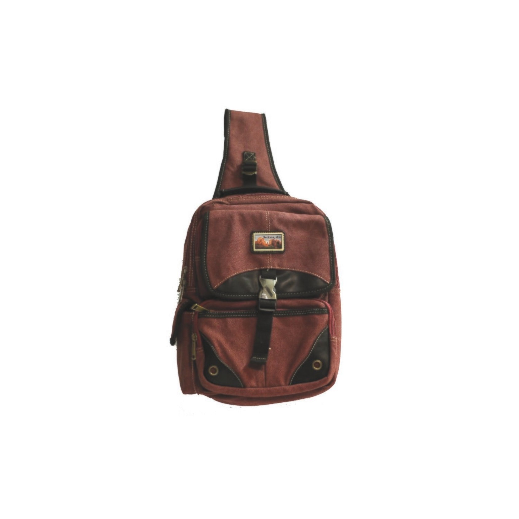 Triple Tree Canvas 3963 Burgundy Padded Sling Bag 14"