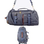 Triple Tree Canvas 3970 Blue Canvas Duffel Backpack