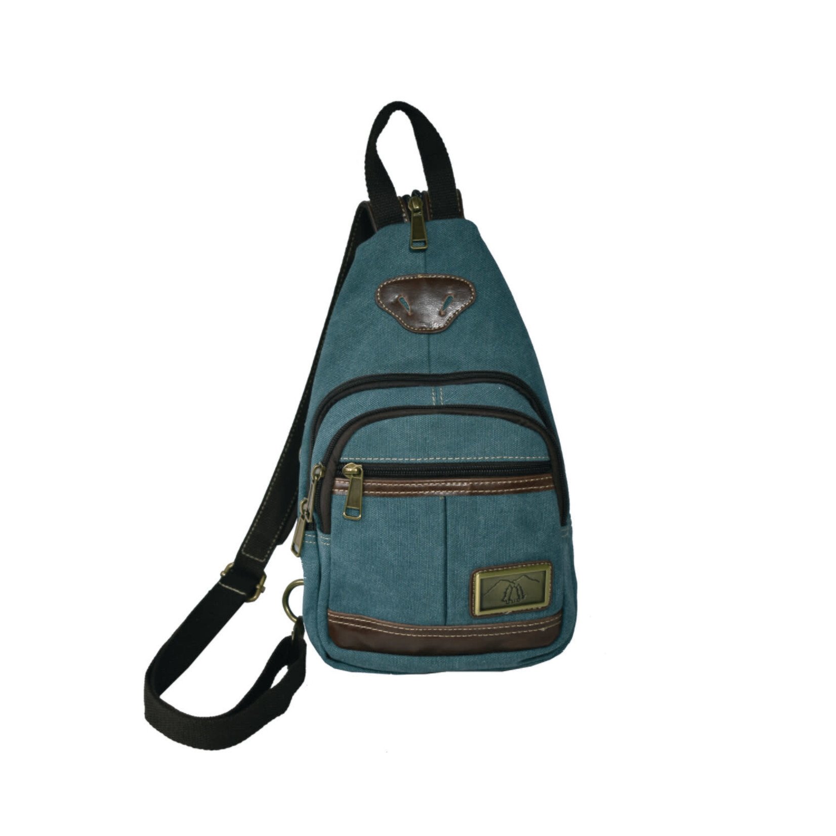 Triple Tree Canvas 3979TE  13" Teal Canvas Sling/Backpack
