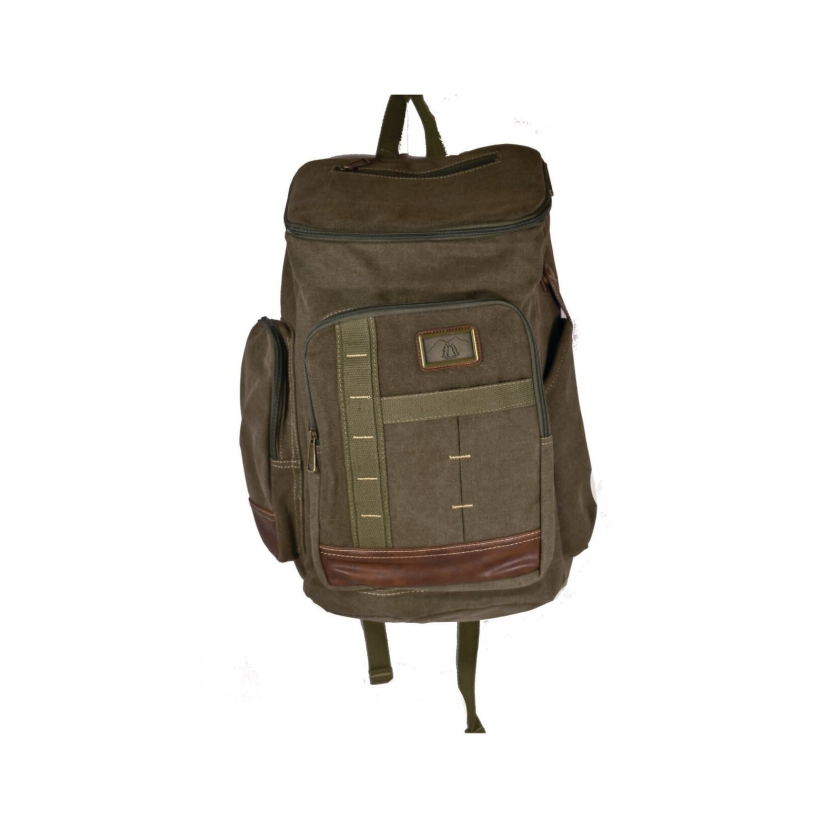 Triple Tree Canvas 3986 Green Canvas Backpack