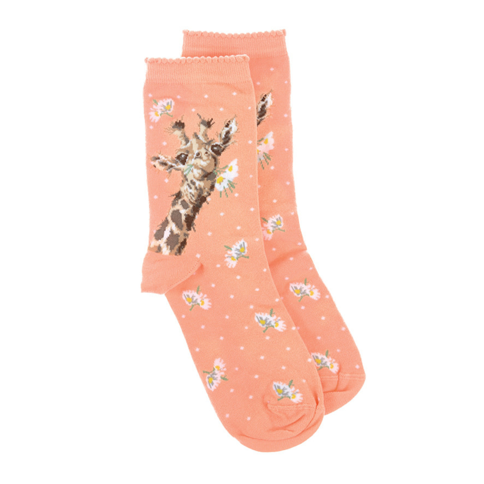 Wrendale Designs Socks - 'Flowers' Giraffe (SOCK006)