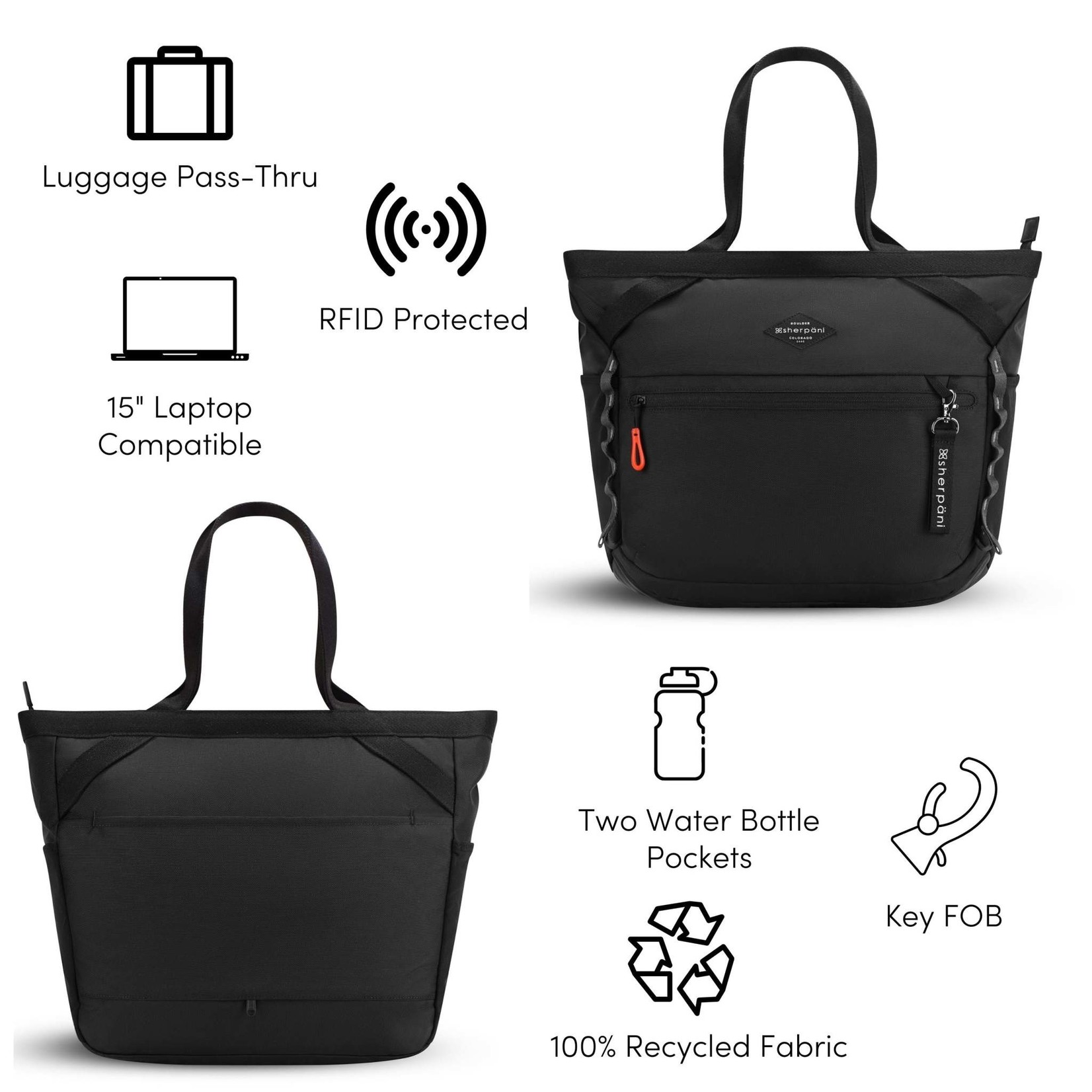 Sherpani Stride Tote - Raven SS23