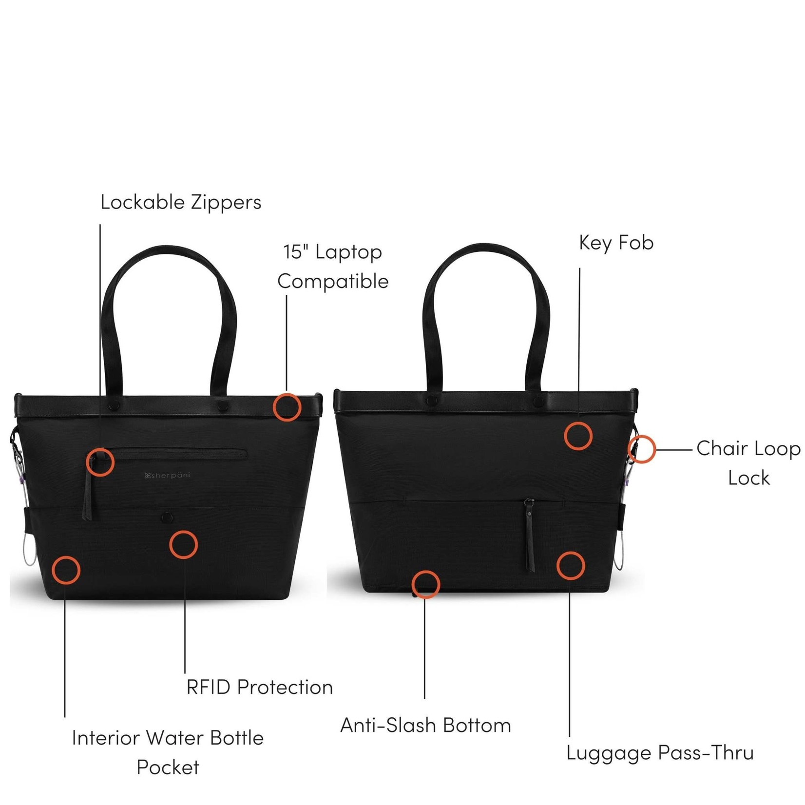 Sherpani Cali Anti-Theft:  Carbon SS24