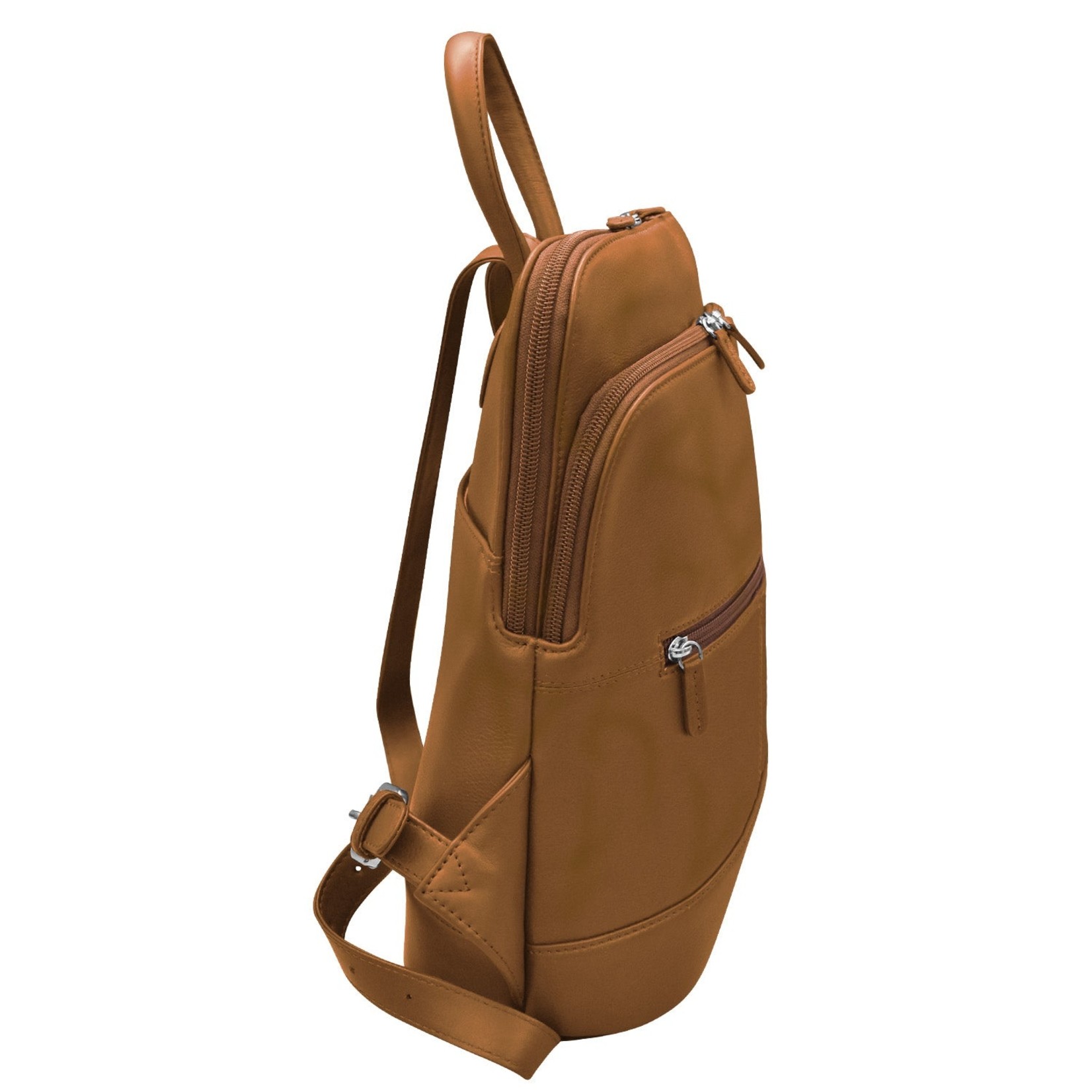 Leather Handbags and Accessories 6505 Toffee/Black - Leather Backpack