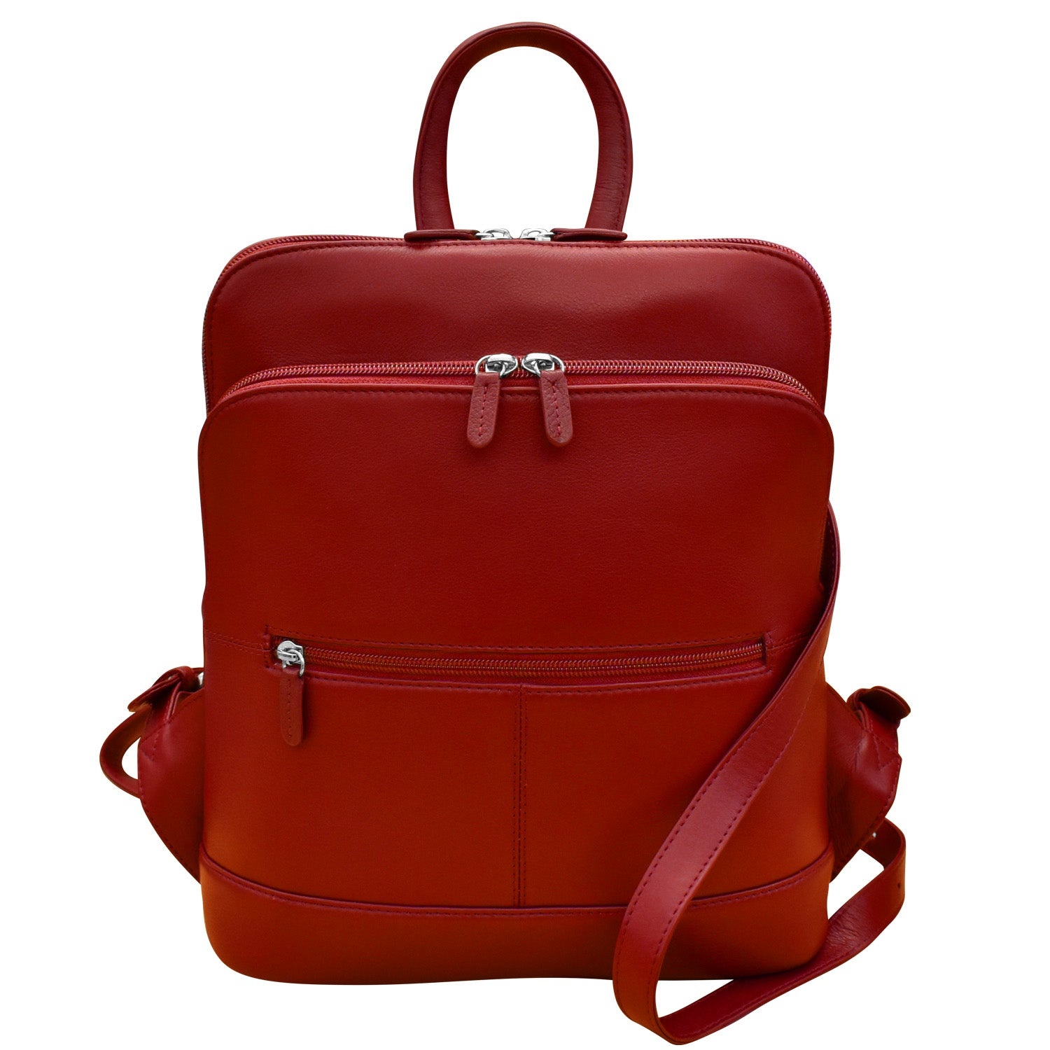 6505 Red Leather Backpack The Handbag Store