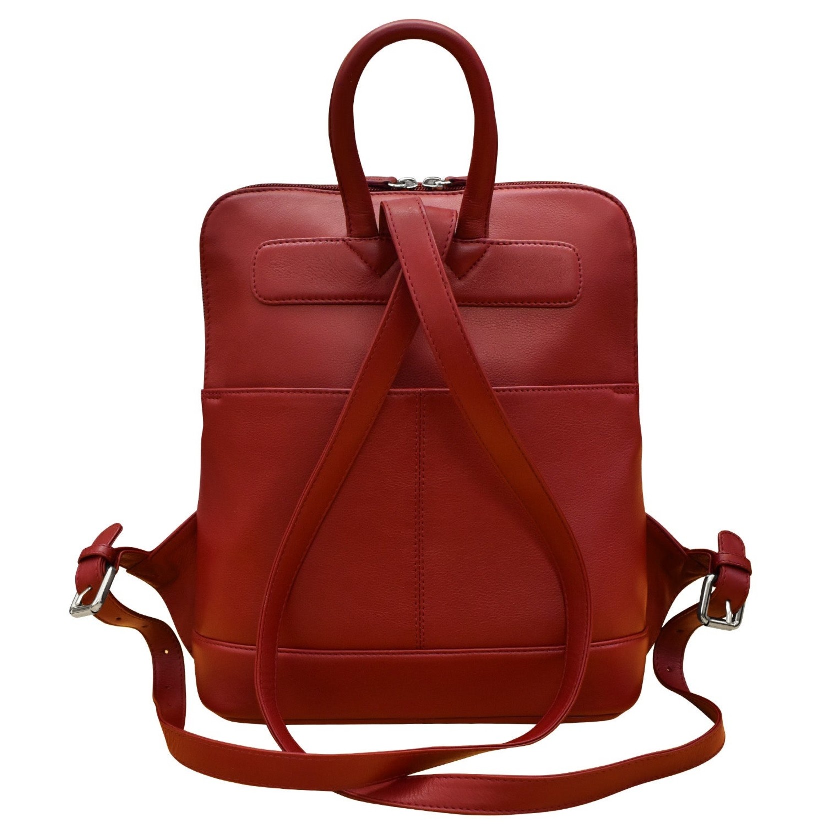 6505 Red - Leather Backpack - The Handbag Store