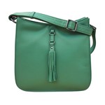 Leather Handbags and Accessories 6888 Turquoise - Feed Bag with Tassel