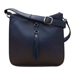 Leather Handbags and Accessories 6888 Classic Navy - Feed Bag with Tassel