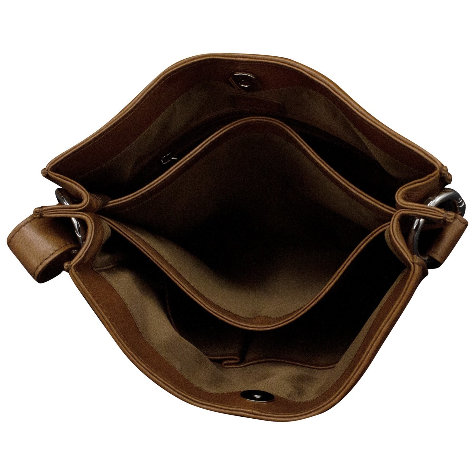 Leather Handbags and Accessories 6888H Toffee/Haircalf - Feed Bag with Tassel