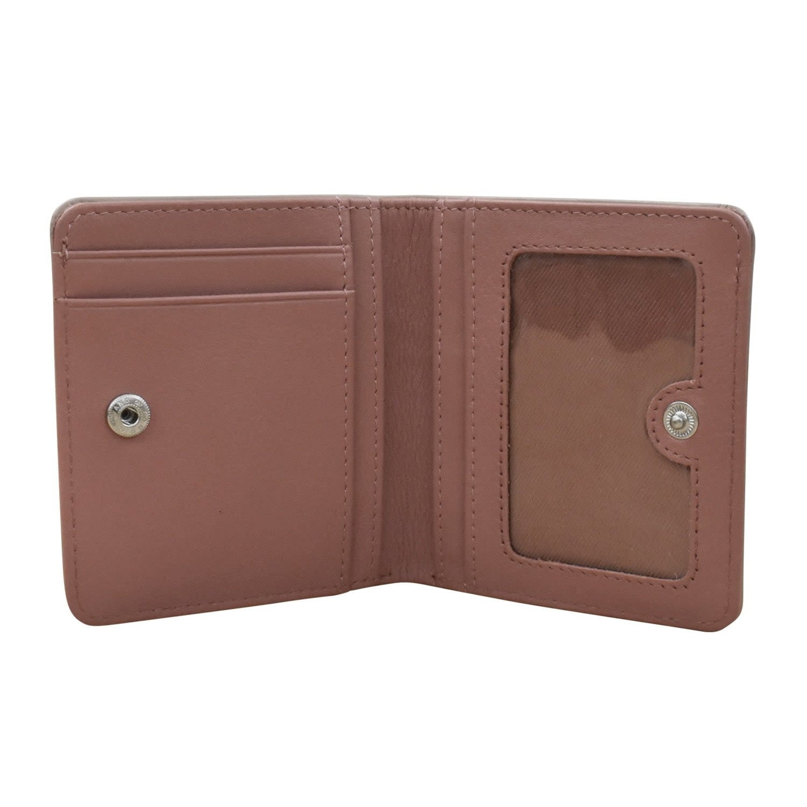 Leather Handbags and Accessories 7831 Taupe/Mauve - RFID Mini Wallet Two Toned