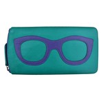 Leather Handbags and Accessories 6462 Aqua/Cobalt - Leather Eyeglass Case