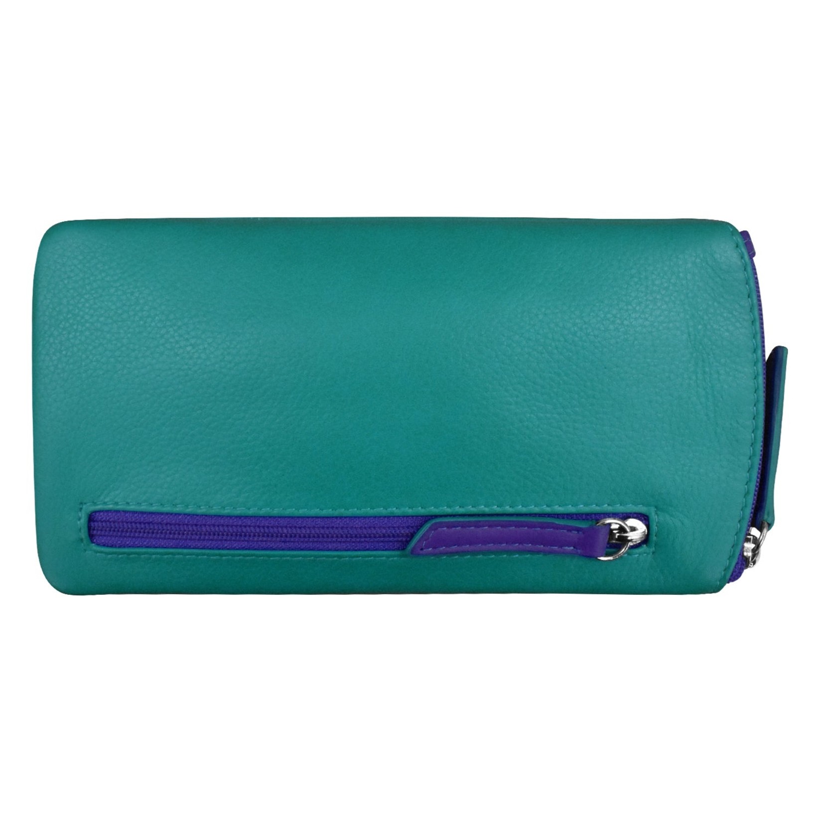 Leather Handbags and Accessories 6462 Aqua/Cobalt - Leather Eyeglass Case