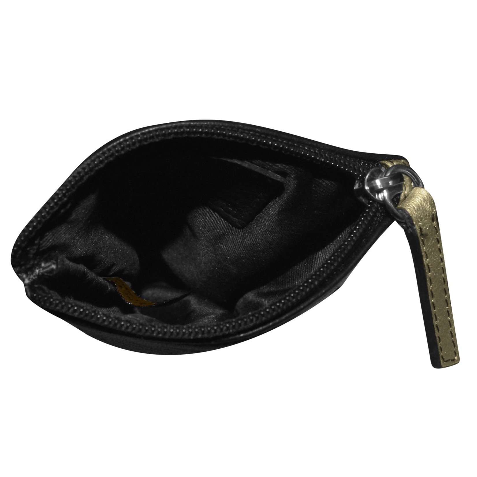 Leather Handbags and Accessories 6462 Black/Silver - Leather Eyeglass Case