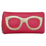 Leather Handbags and Accessories 6462 Indian Pink/Light Gold - Leather Eyeglass Case