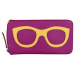 Leather Handbags and Accessories 6462 Orchid/Sunshine - Leather Eyeglass Case