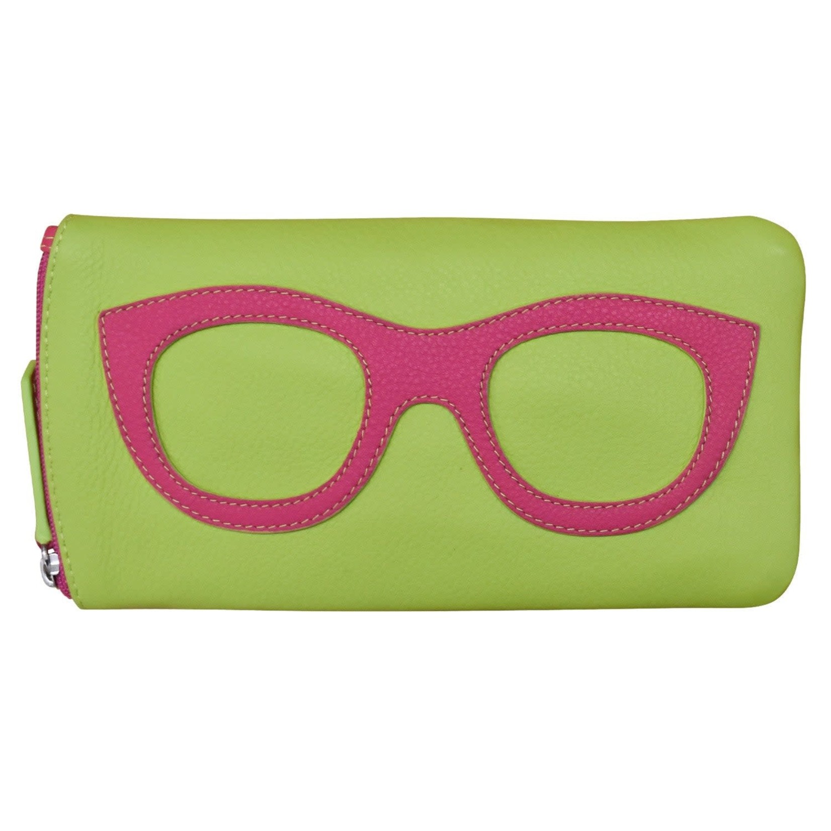 Leather Handbags and Accessories 6462 Pear/Indian Pink - Leather Eyeglass Case