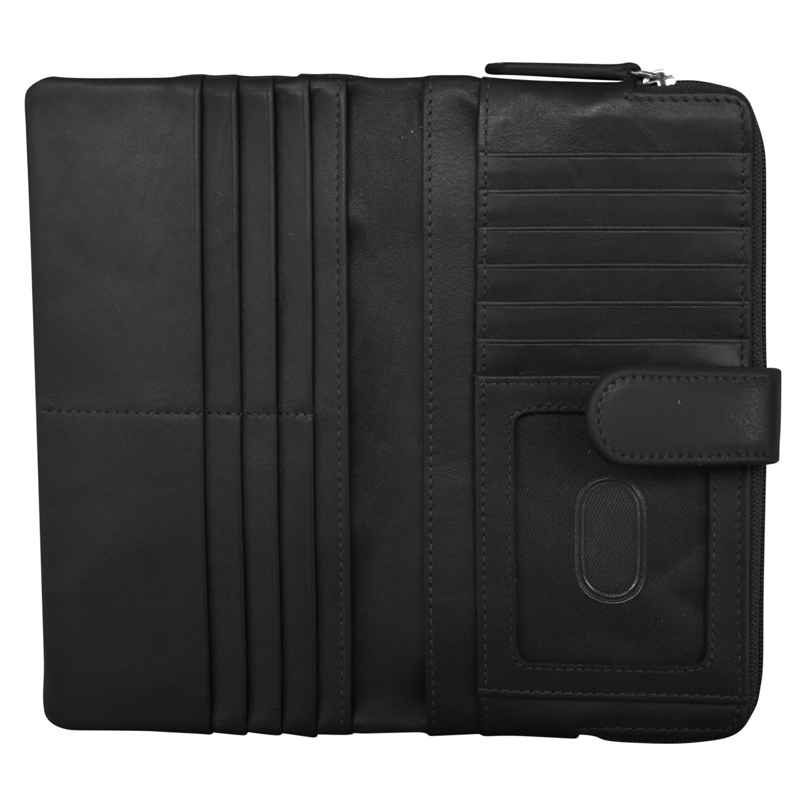 Leather Handbags and Accessories 7420 Black - Leather RFID Smartphone Wallet