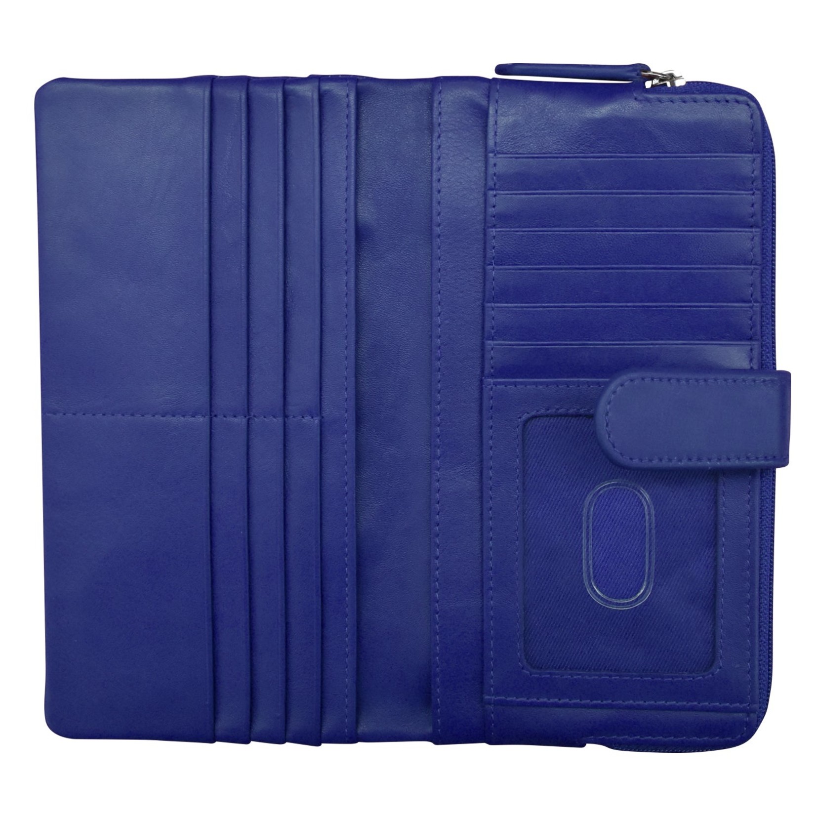 Leather Handbags and Accessories 7420 Cobalt - Leather RFID Smartphone Wallet