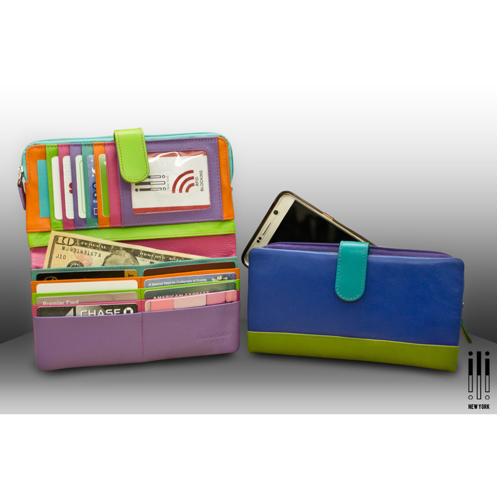 Leather Handbags and Accessories 7420 Palm Beach - Leather RFID Smartphone Wallet