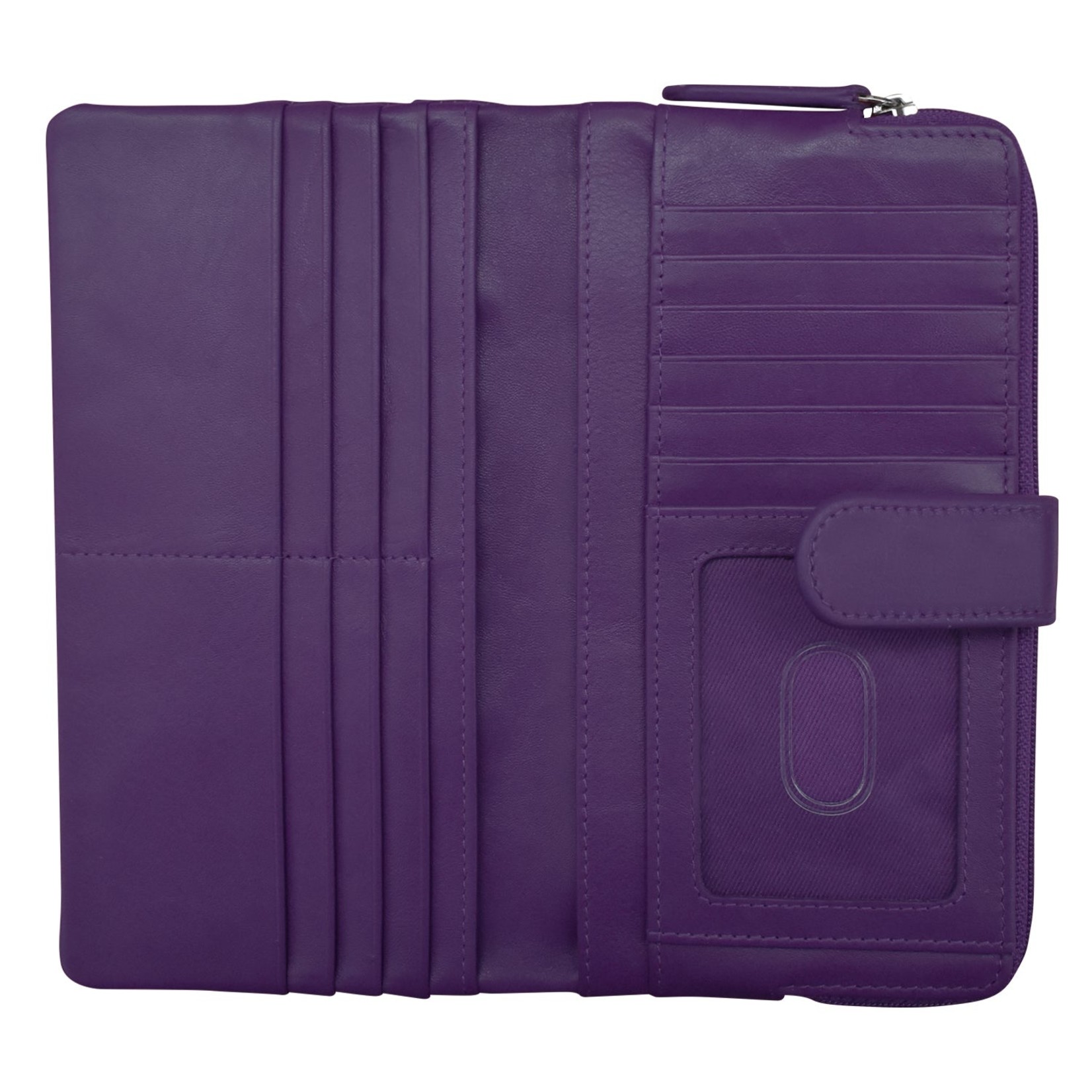 Leather Handbags and Accessories 7420 Purple - RFID Smartphone Wallet