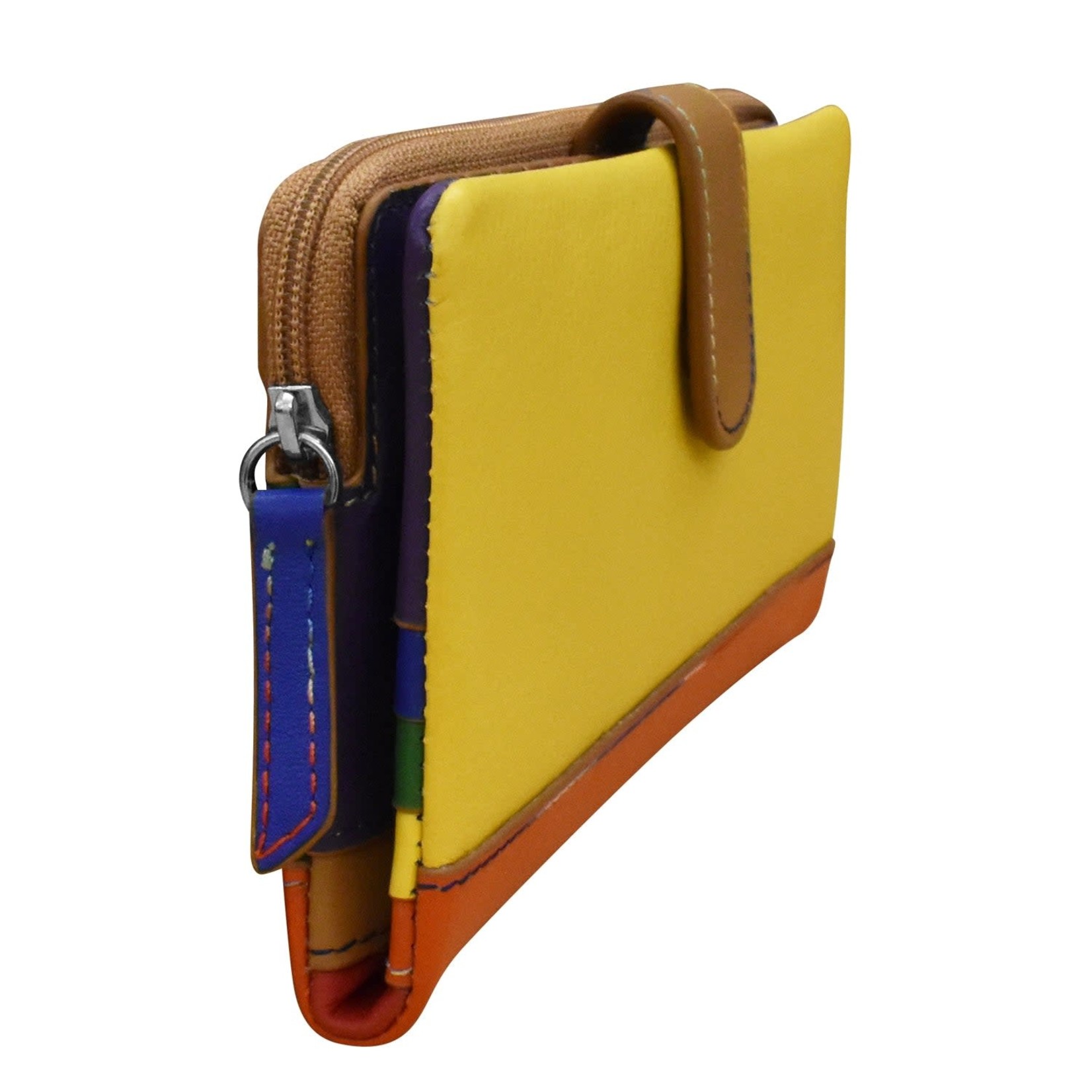 Leather Handbags and Accessories 7420 Rainbow Multi - RFID Smartphone Wallet