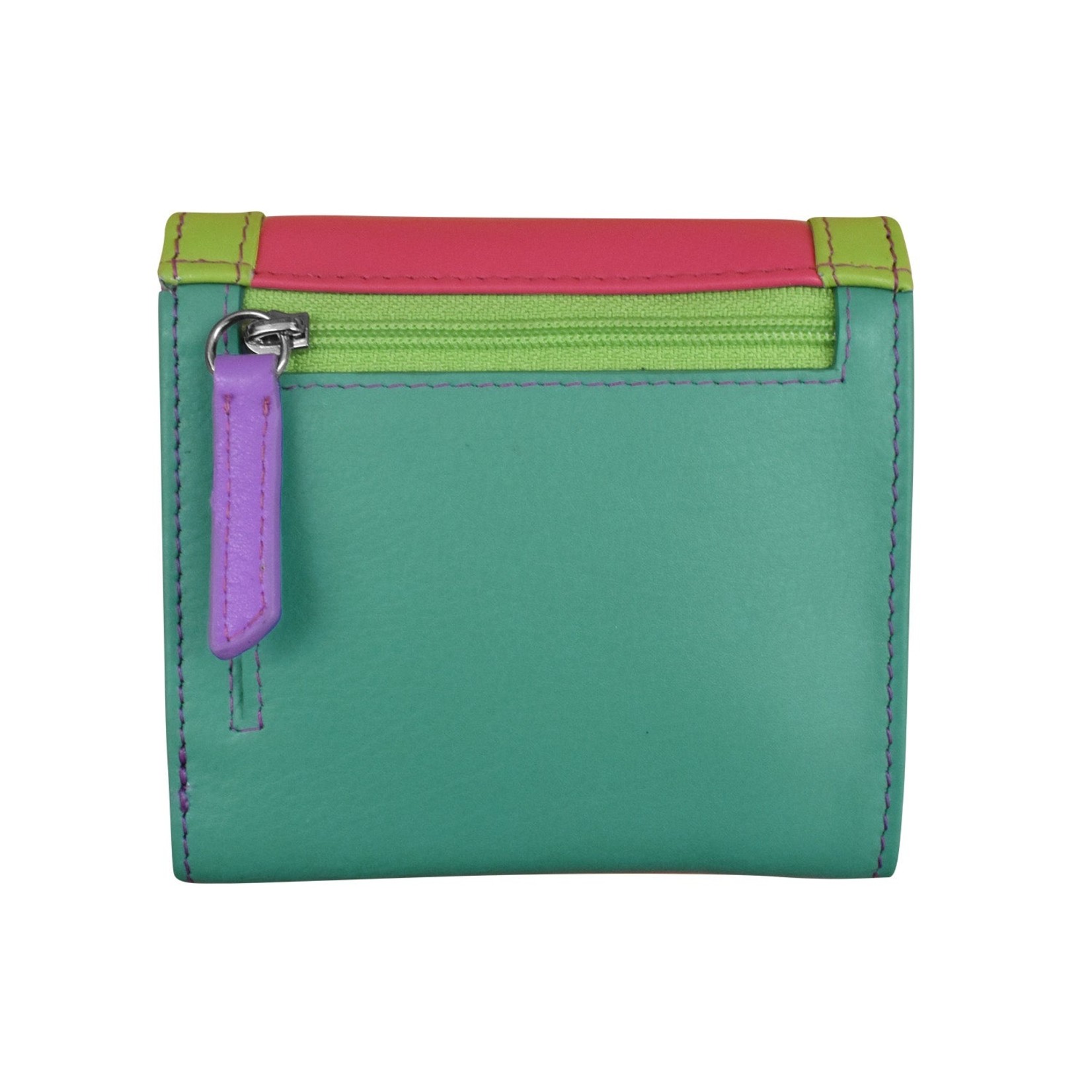 Leather Handbags and Accessories 7824 Palm Beach - RFID Tri-fold Color Block Mini Wallet