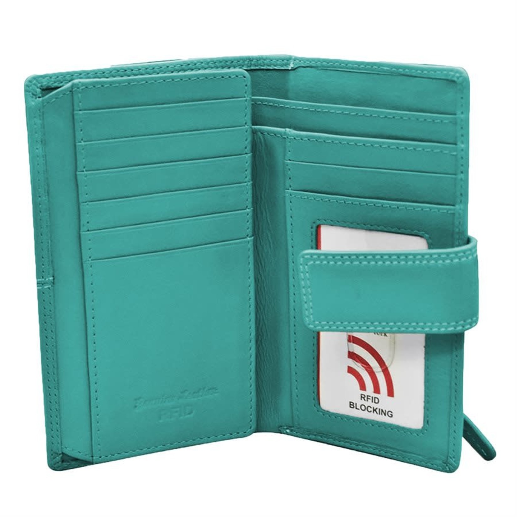 Leather Handbags and Accessories 7826 Aqua - Leather Midi Wallet