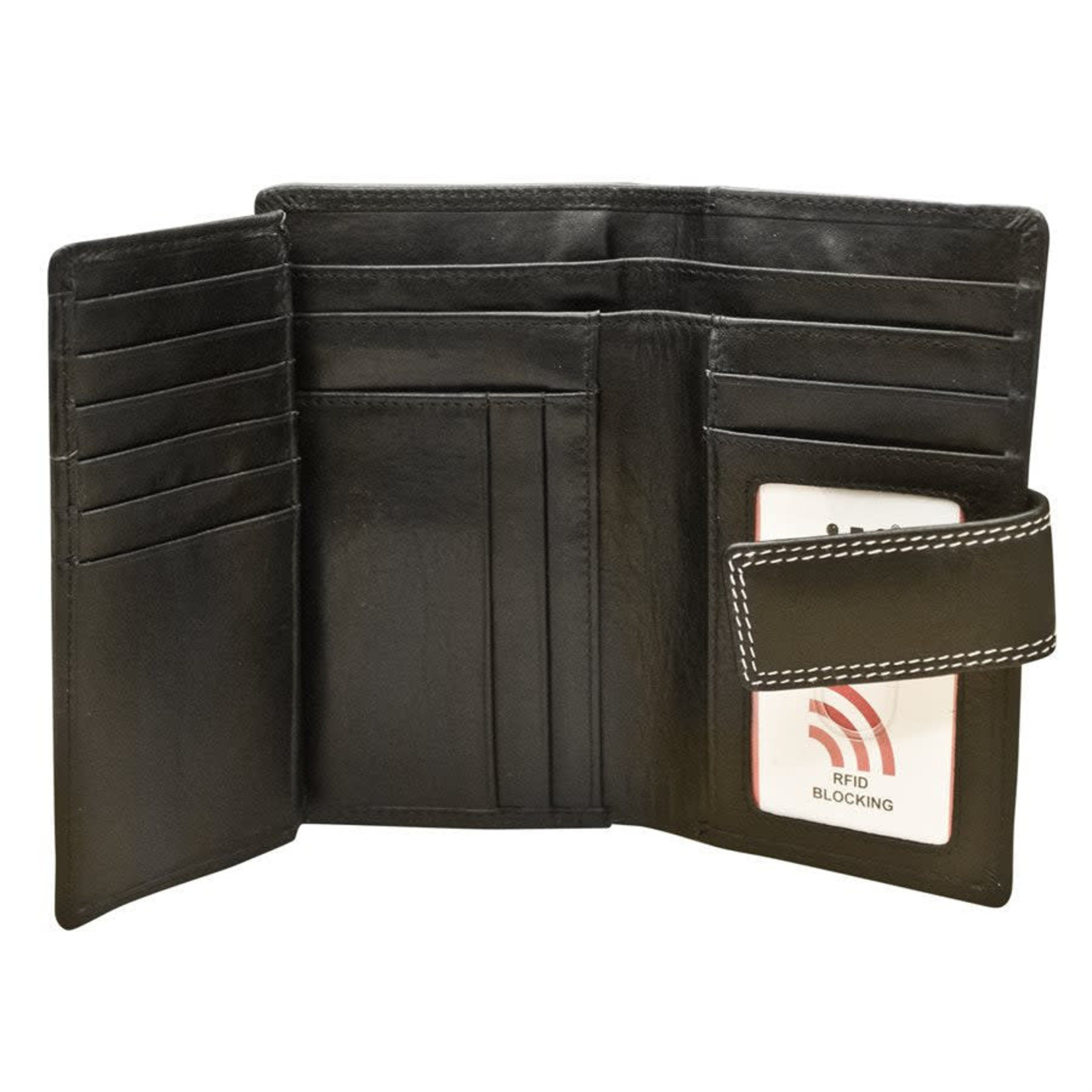 Leather Handbags and Accessories 7826 Black - Leather Midi Wallet