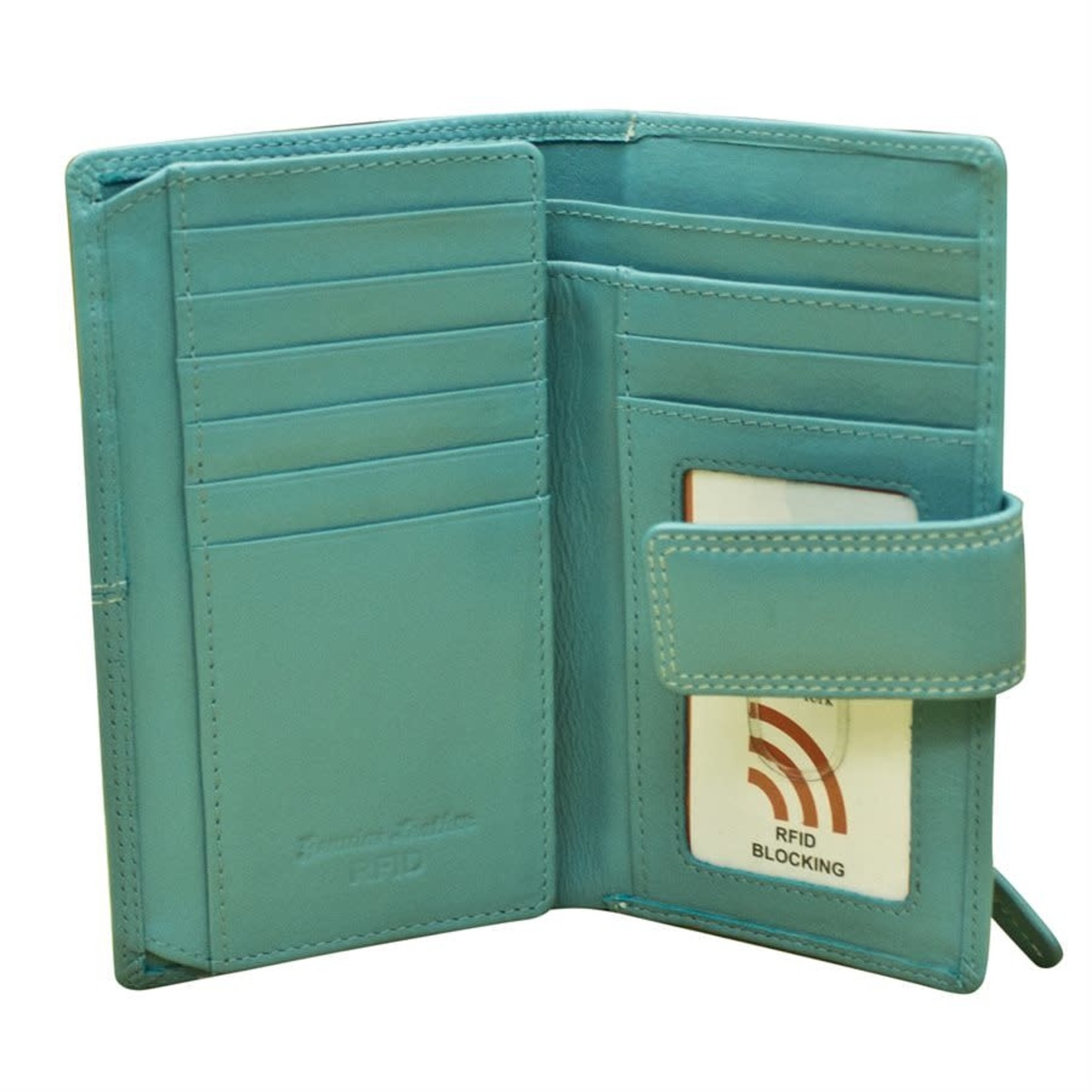 Leather Handbags and Accessories 7826 Turquoise - Midi Wallet