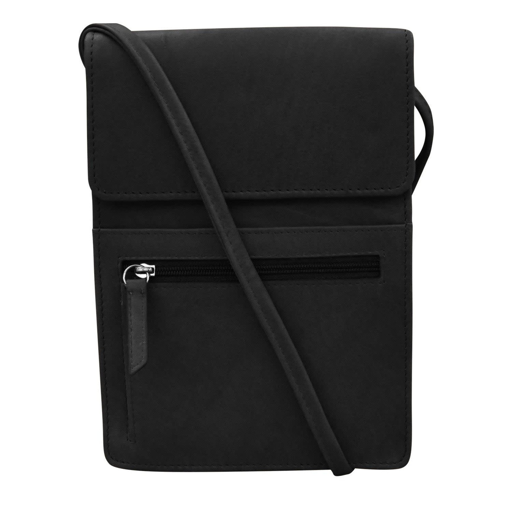 Leather Handbags and Accessories 6824 Black - Organizer On String