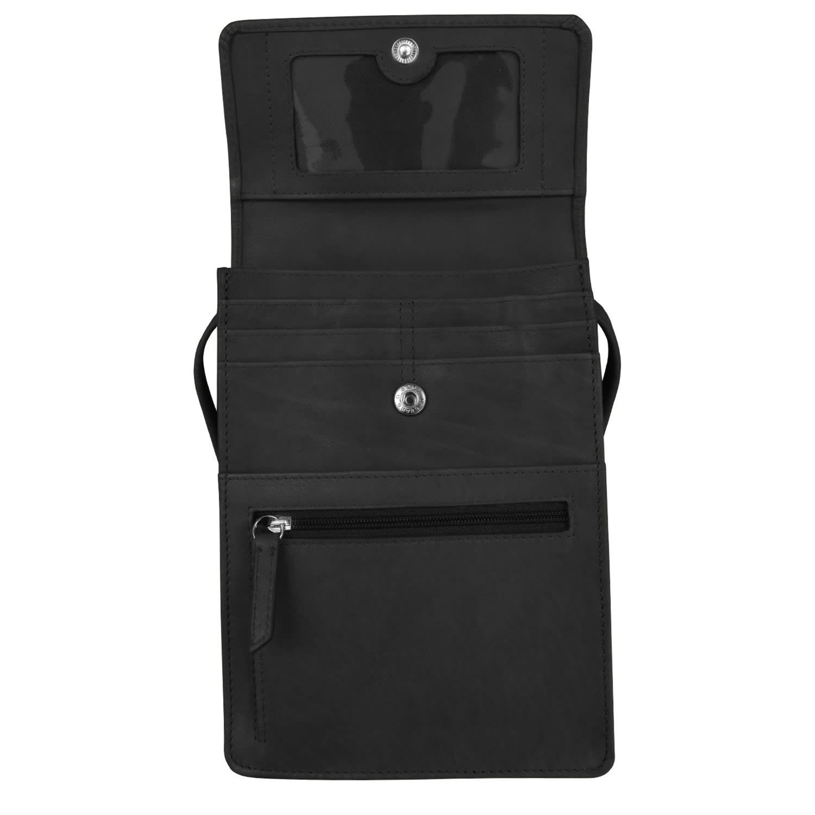 Leather Handbags and Accessories 6824 Black - Organizer On String