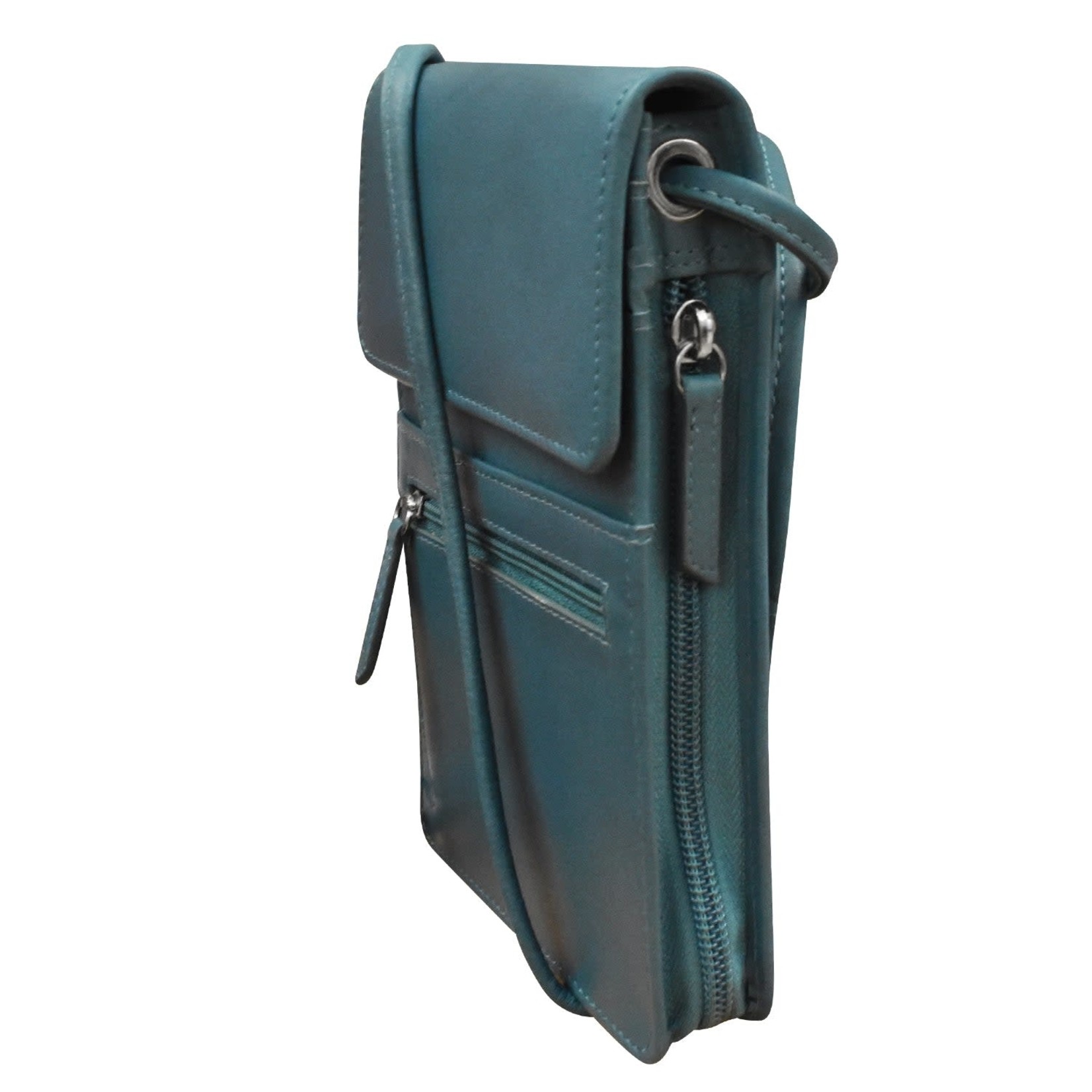 Leather Handbags and Accessories 6824 Jeans Blue - Organizer On String