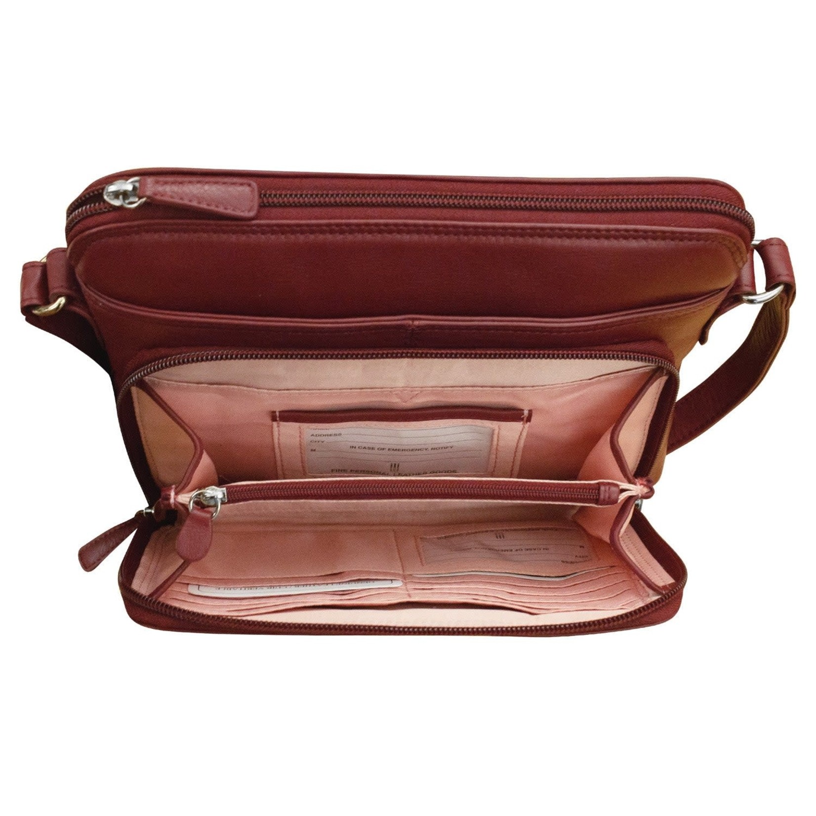 Leather Handbags and Accessories 6333 Merlot - Organizer Bag