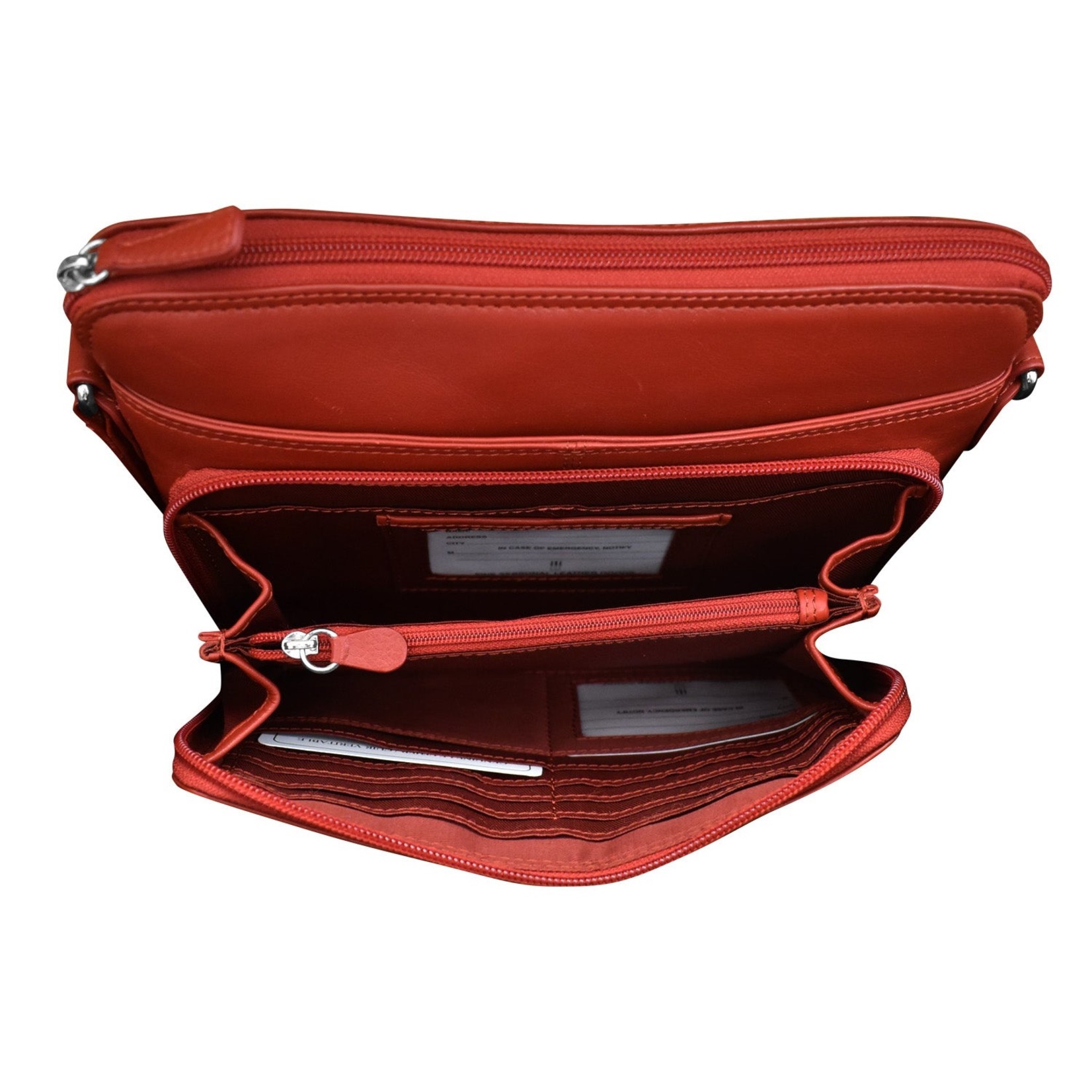 Leather Handbags and Accessories 6333 Red - Organizer Bag