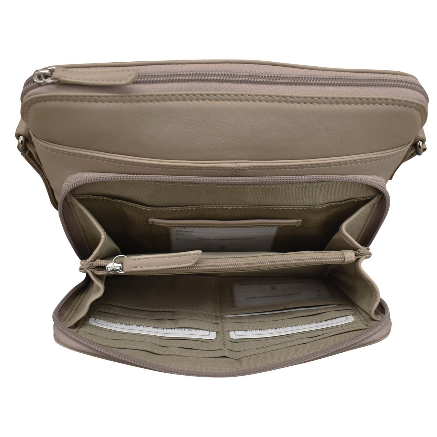 Leather Handbags and Accessories 6333 Taupe - Organizer Bag