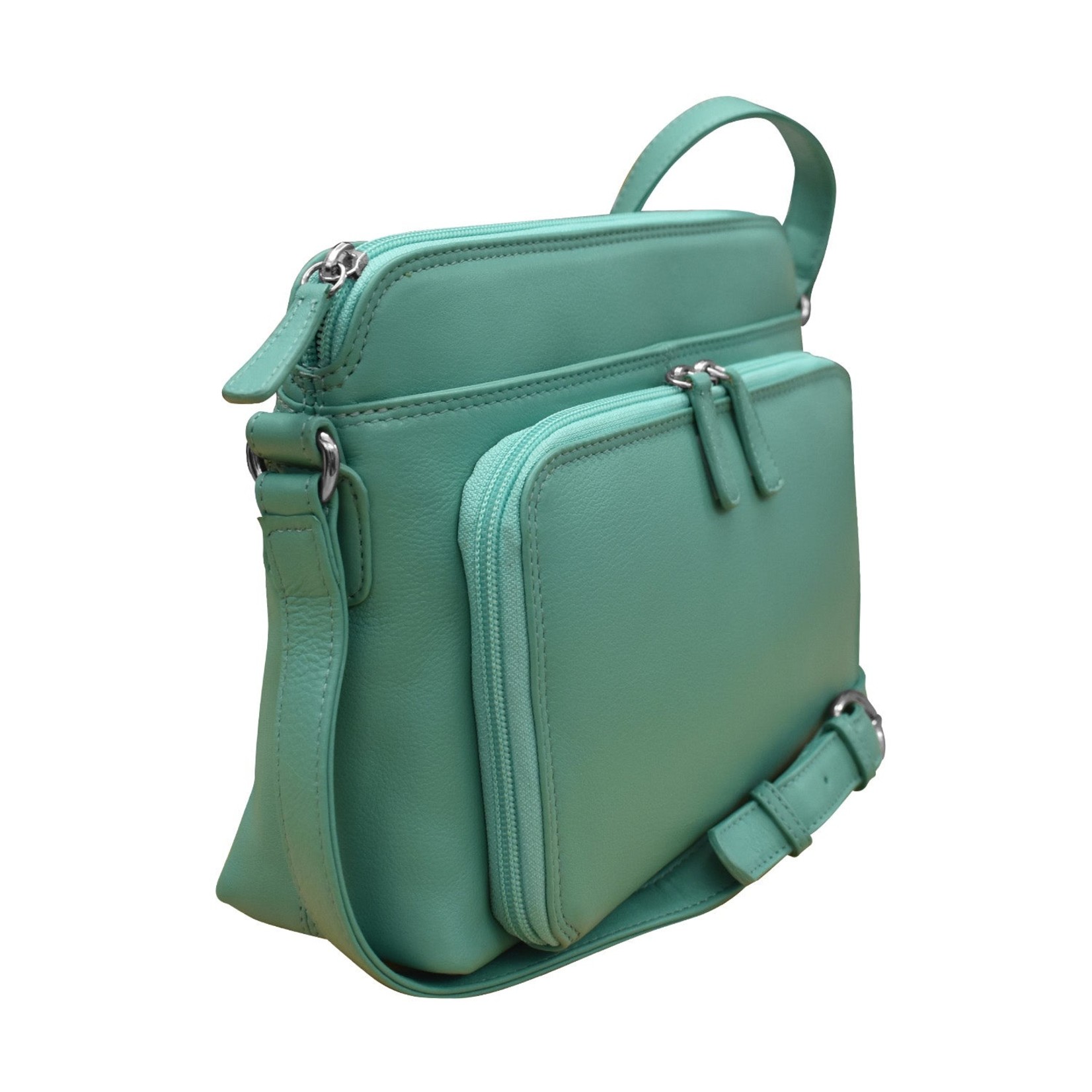 Leather Handbags and Accessories 6333 Turquoise - Organizer Bag