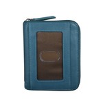 Leather Handbags and Accessories 7859 Jeans Blue - RFID Zip Around Wallet