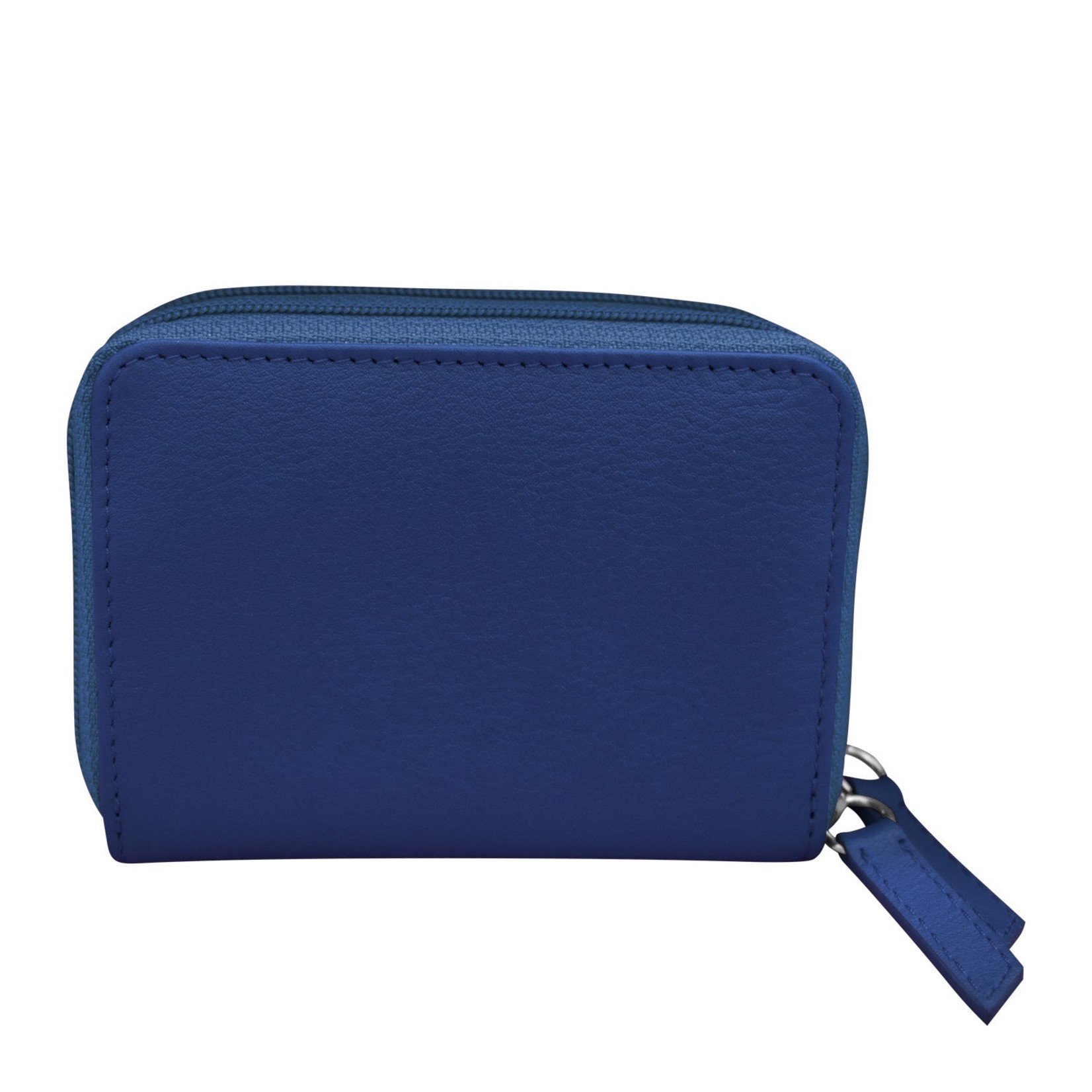 Leather Handbags and Accessories 6714 Cobalt - RFID Double Zip Accordion Card Holder