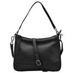 Leather Handbags and Accessories 6091 Black - Zip Top Hobo