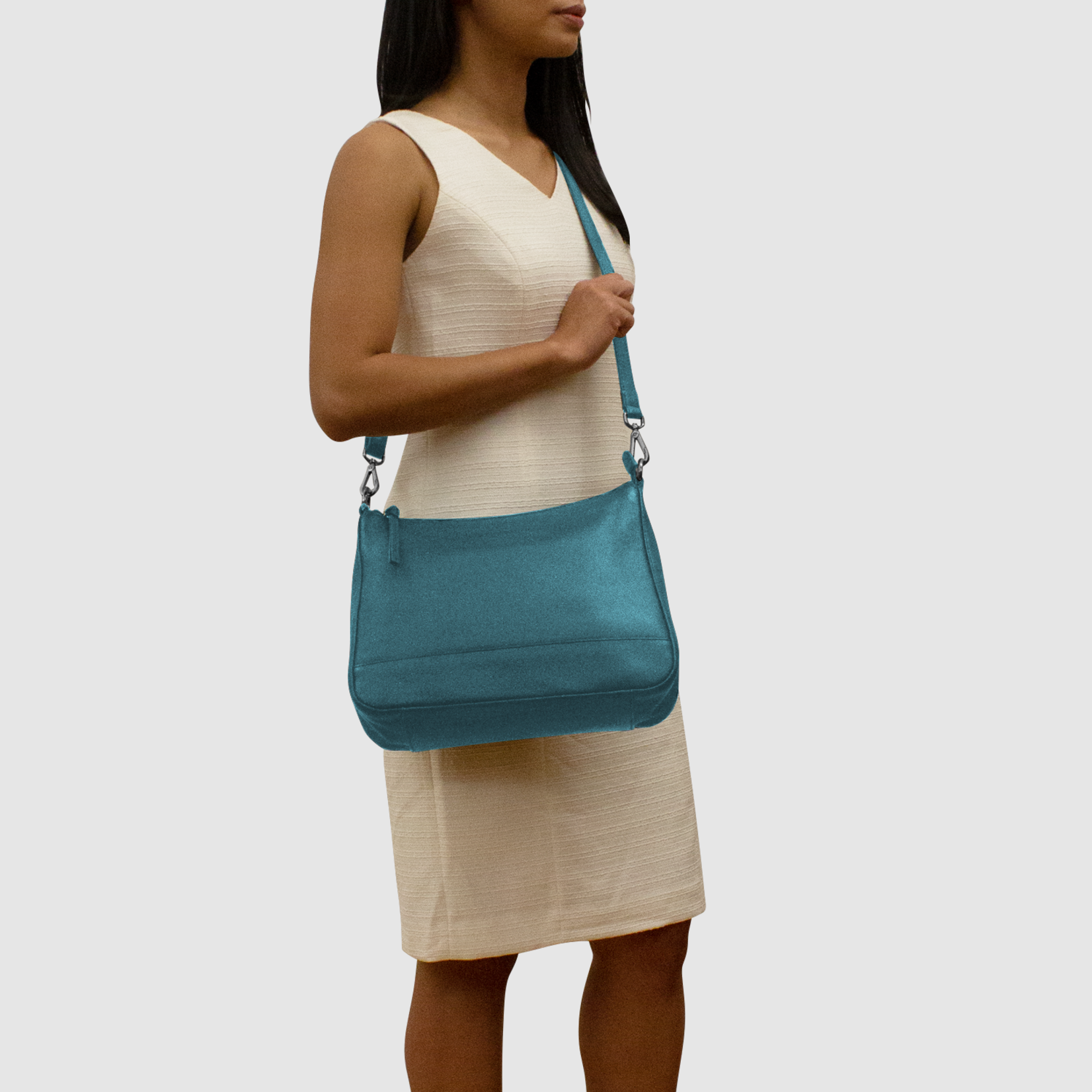 Leather Handbags and Accessories 6091 Jeans Blue - Zip Top Hobo