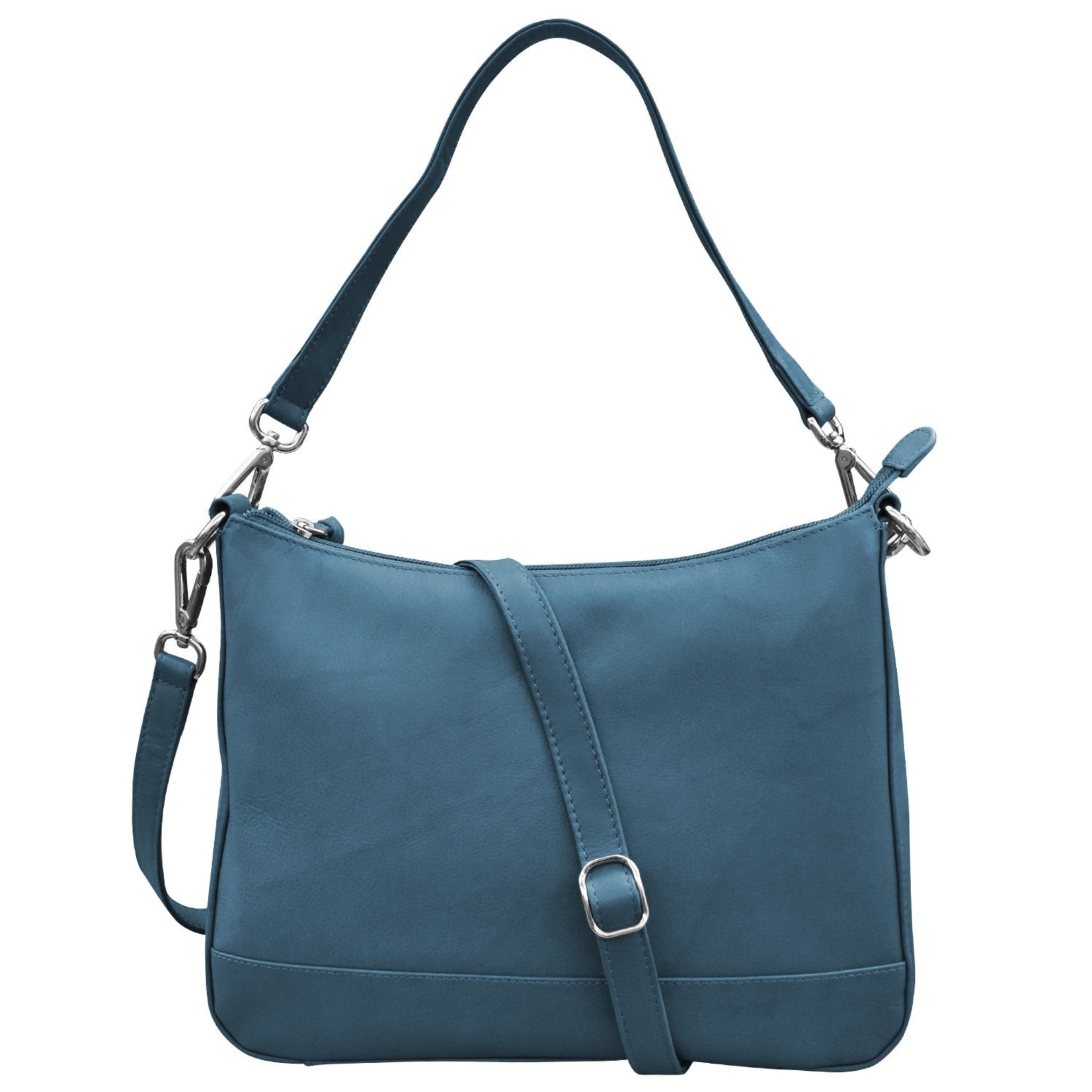 Leather Handbags and Accessories 6091 Jeans Blue - Zip Top Hobo