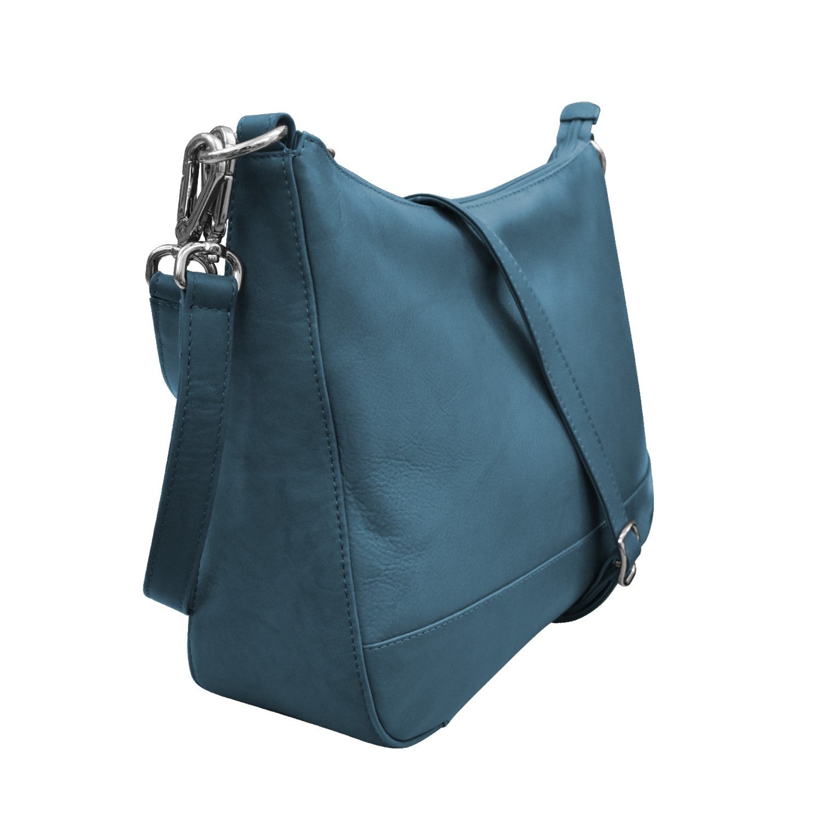 Leather Handbags and Accessories 6091 Jeans Blue - Zip Top Hobo