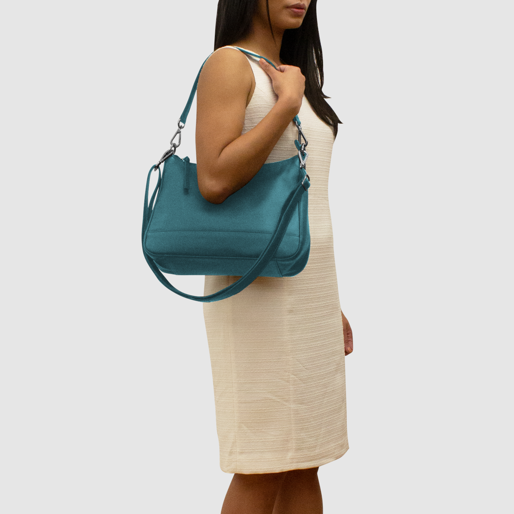 Leather Handbags and Accessories 6091 Jeans Blue - Zip Top Hobo